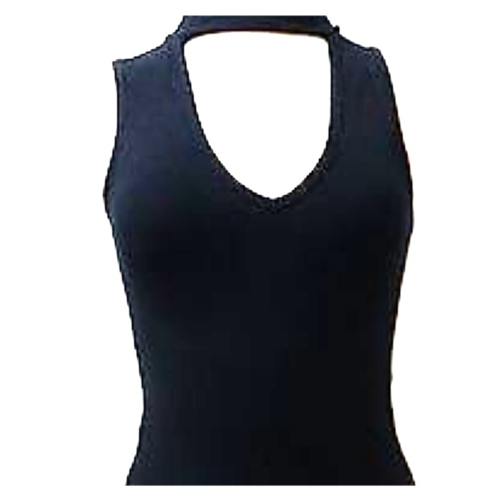 Black sleeveless choker top
